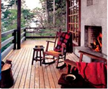 San Juan Island cabin front porch.